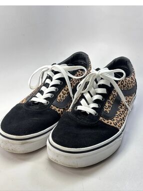Vans Leopard Accent Black Suede Low-Top Sneakers